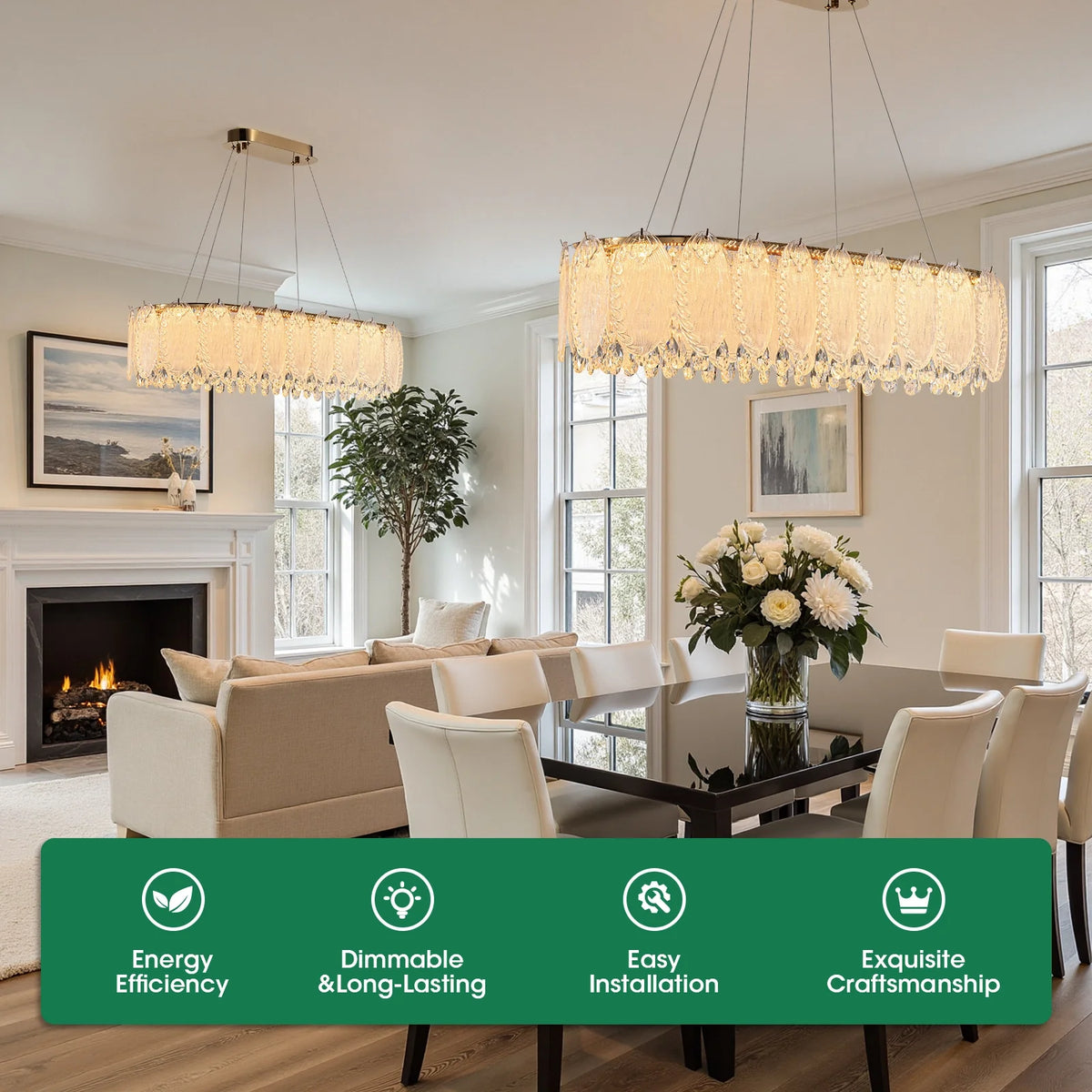 handcrafted-crystal-glass-leaf-oval-chandelier-ch343-Carra Home-lighting