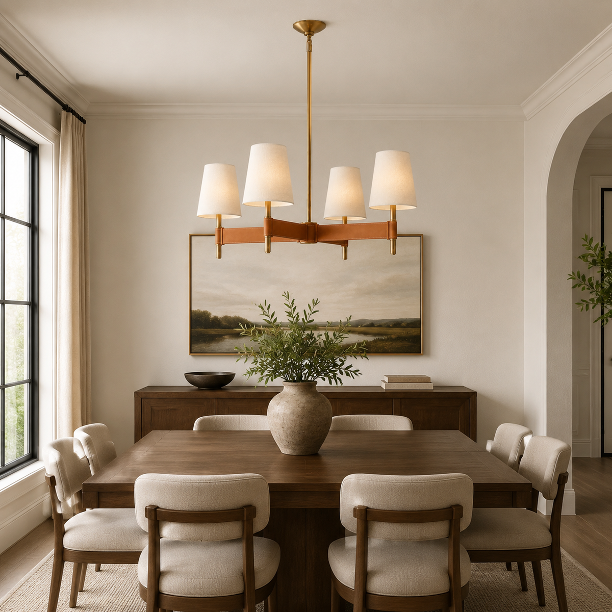 Hastings Leather 4-Light Cross Chandelier 5
