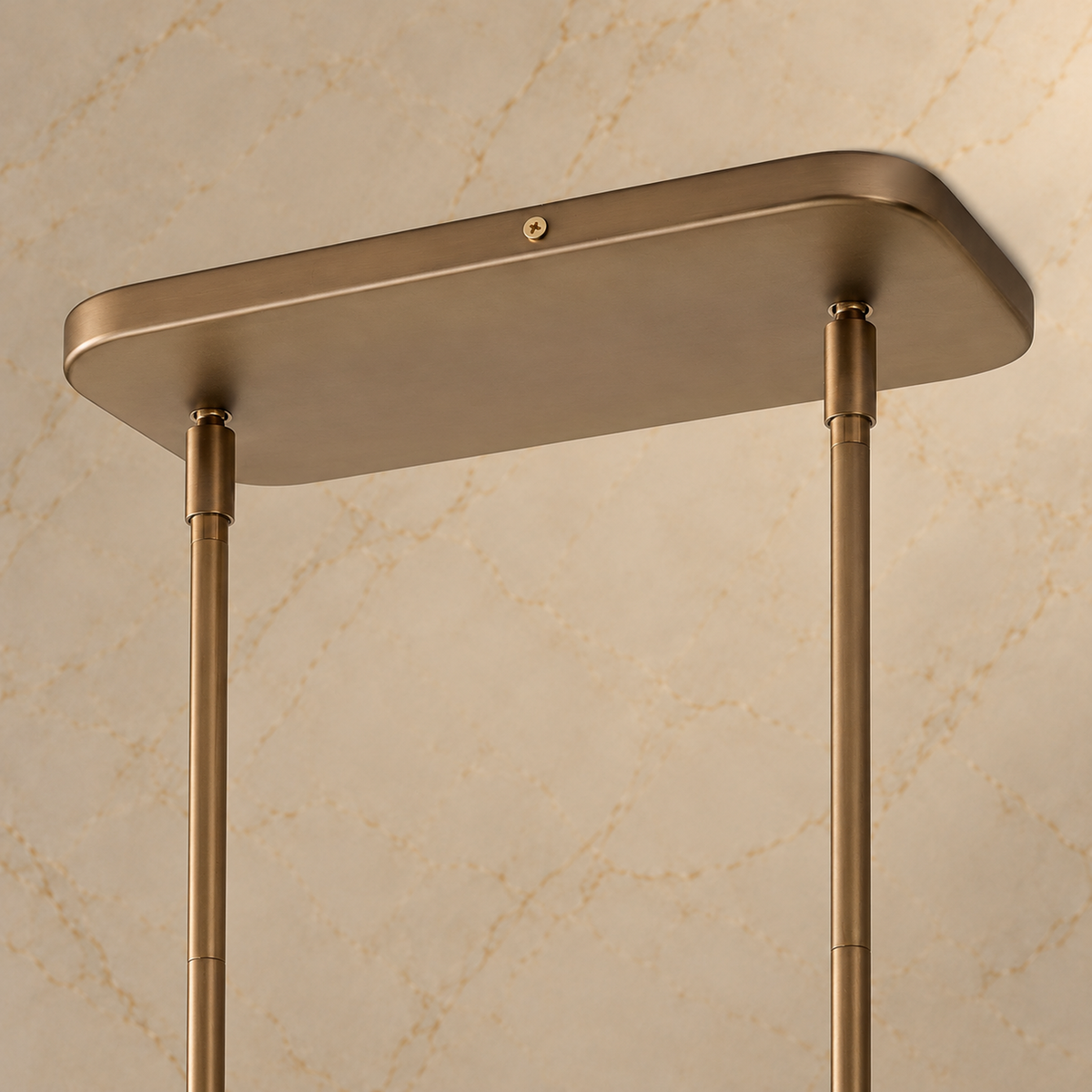 Laren oil-rubbed bronze ceiling canopy and twin rod detail | CARRA HOME