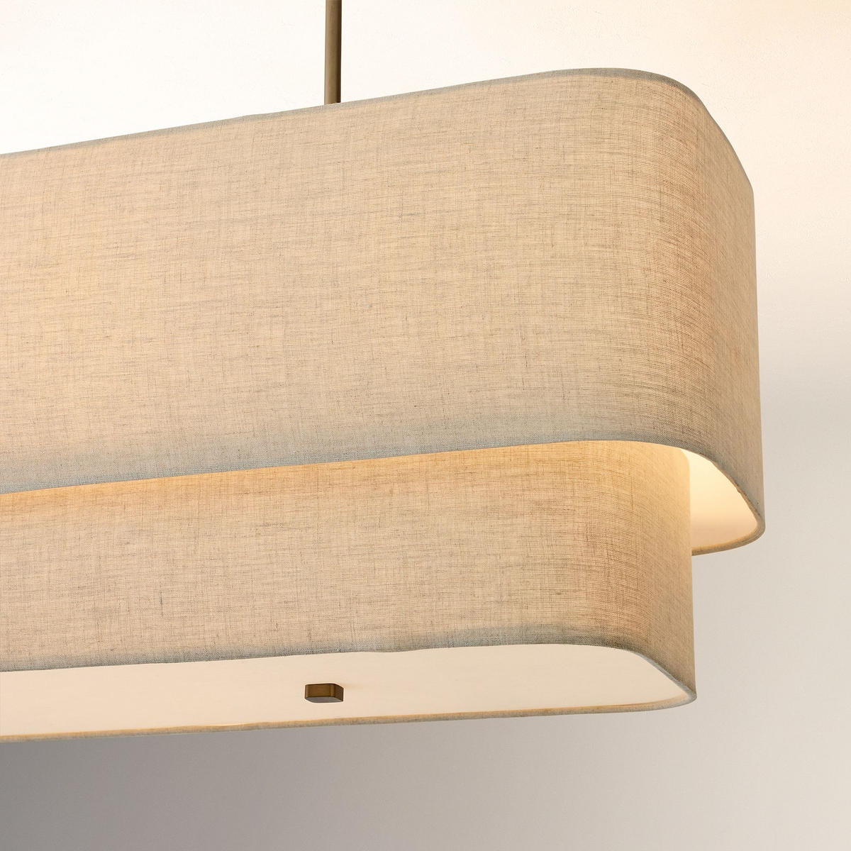 Laren natural linen shade weave and layered diffuser detail | CARRA HOME