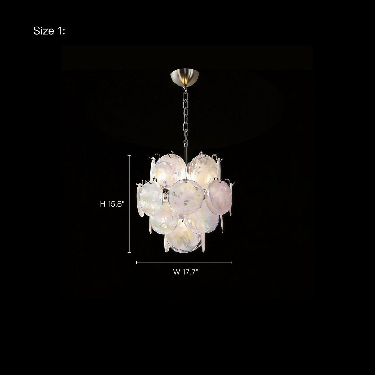 Luna Artistic Nordic Moonlight White Acrylic Petal Three-Color Eye-Care Chandelier — Size 1: H 15.8”, W 17.7” — compact yet elegant for smaller spaces like bedrooms or foyers | Carra Home