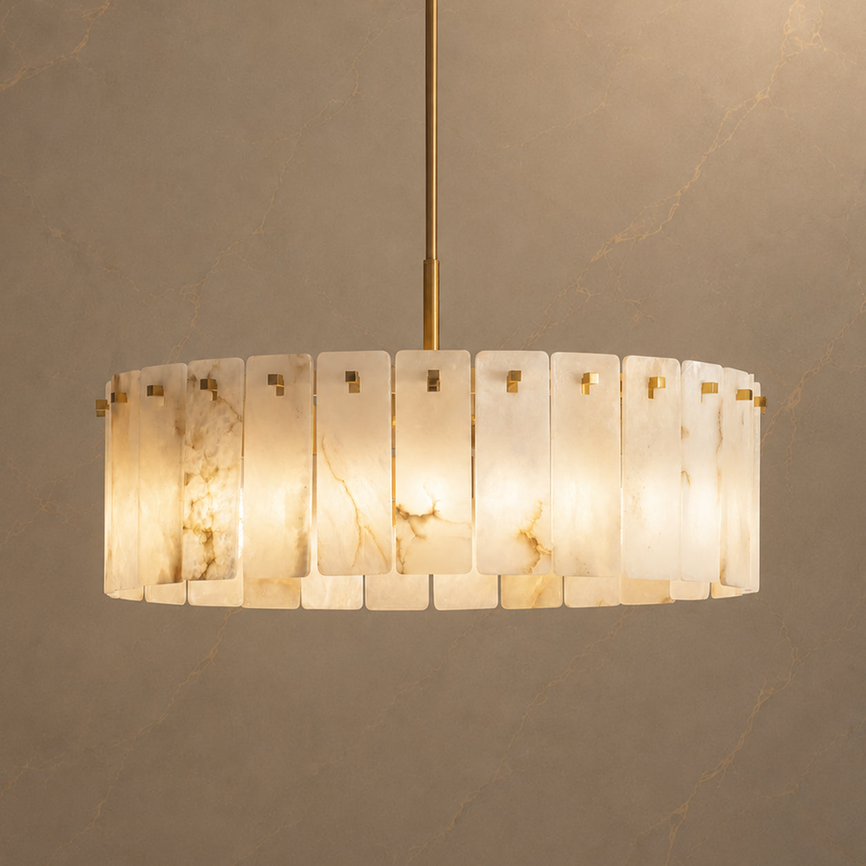 Lunareth Alabaster Drum Chandelier
