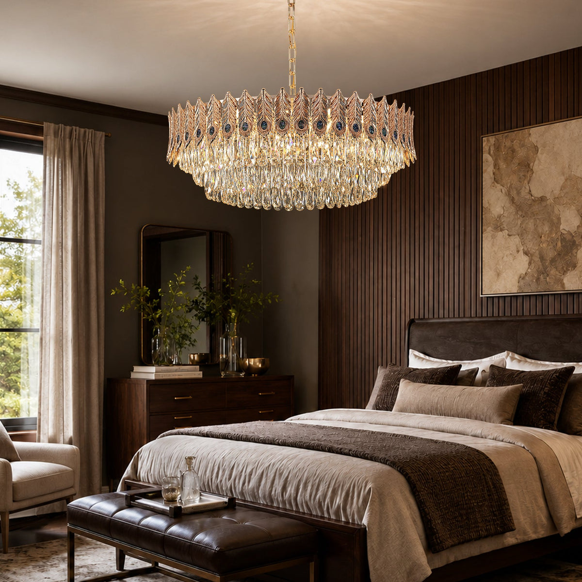 lunavia-modern-luxury-gold-crystal-leaf-ring-chandelier-bedroom-Carra Home-lighting