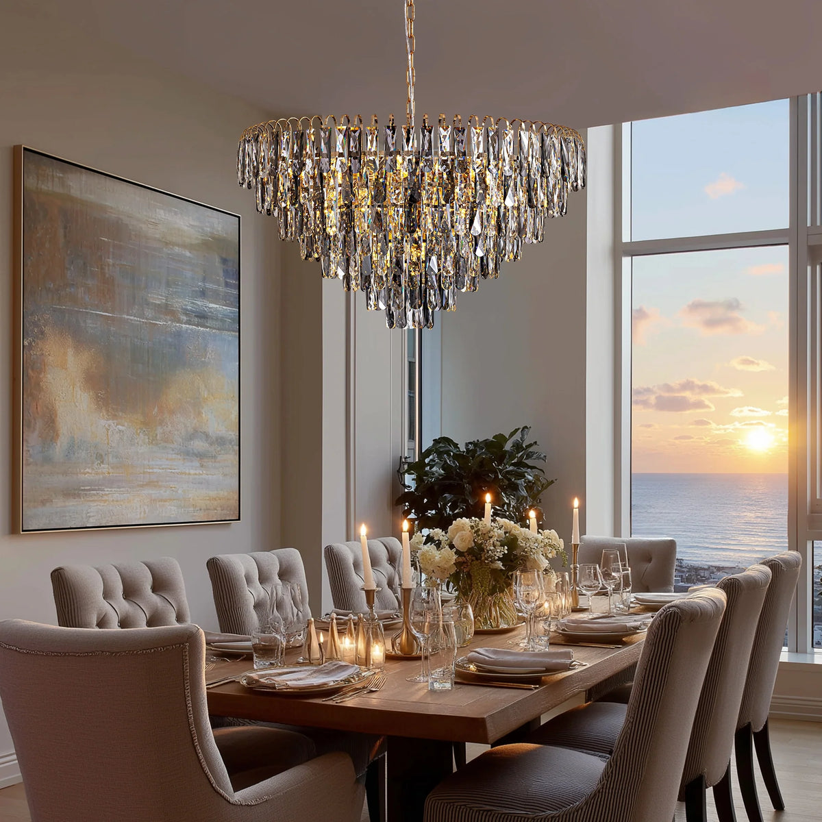 luxury-gold-crystal-tiered-chandelier-creating-an-inviting-vibe-Carra Home-lighting