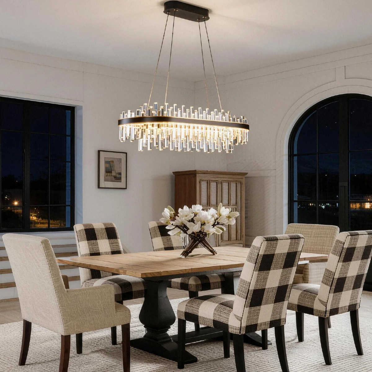 luxury-rectangular-black-crystal-chandelier-over-a-dining-table-ch501-20260402-Carra Home-lighting