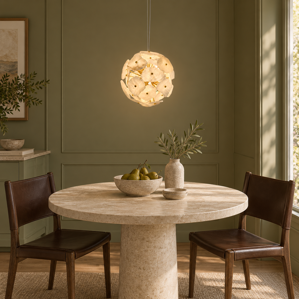 maravelle alabaster sphere chandelier gold 30cm dining room