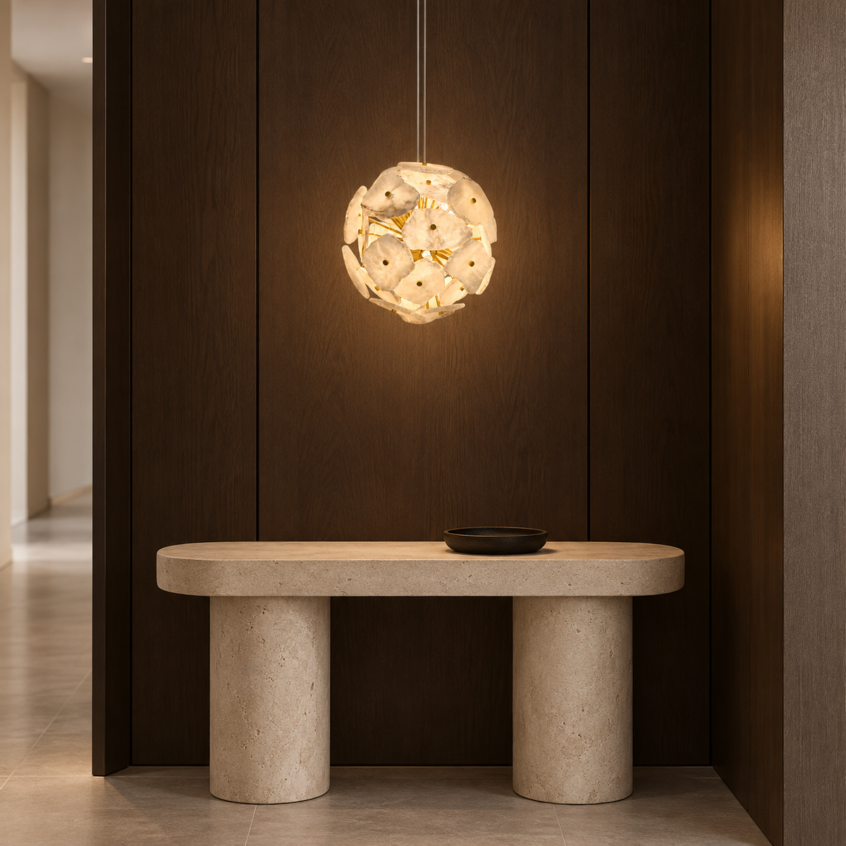 maravelle alabaster sphere chandelier gold 30cm foyer