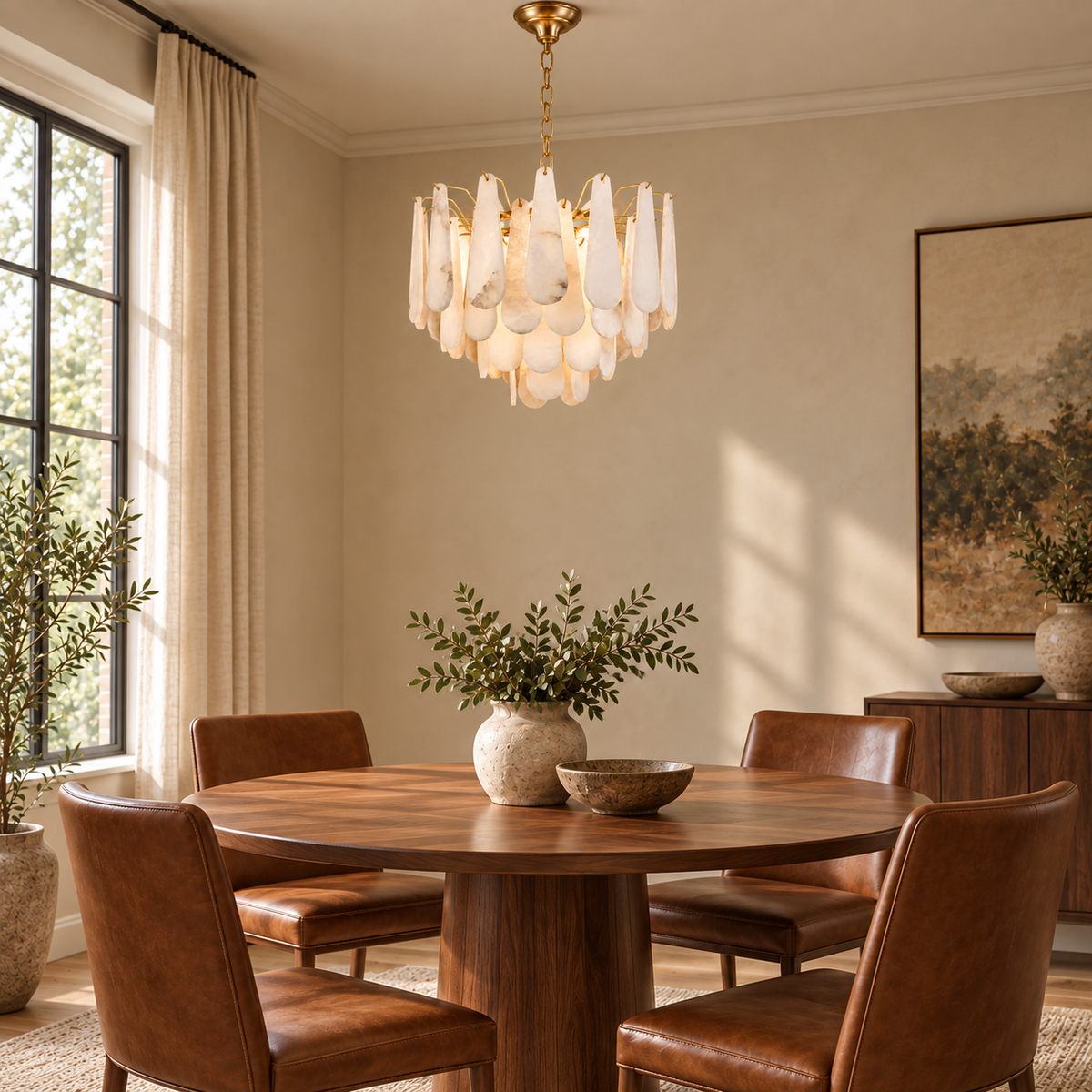 marivelle alabaster tiered chandelier gold 55cm dining room