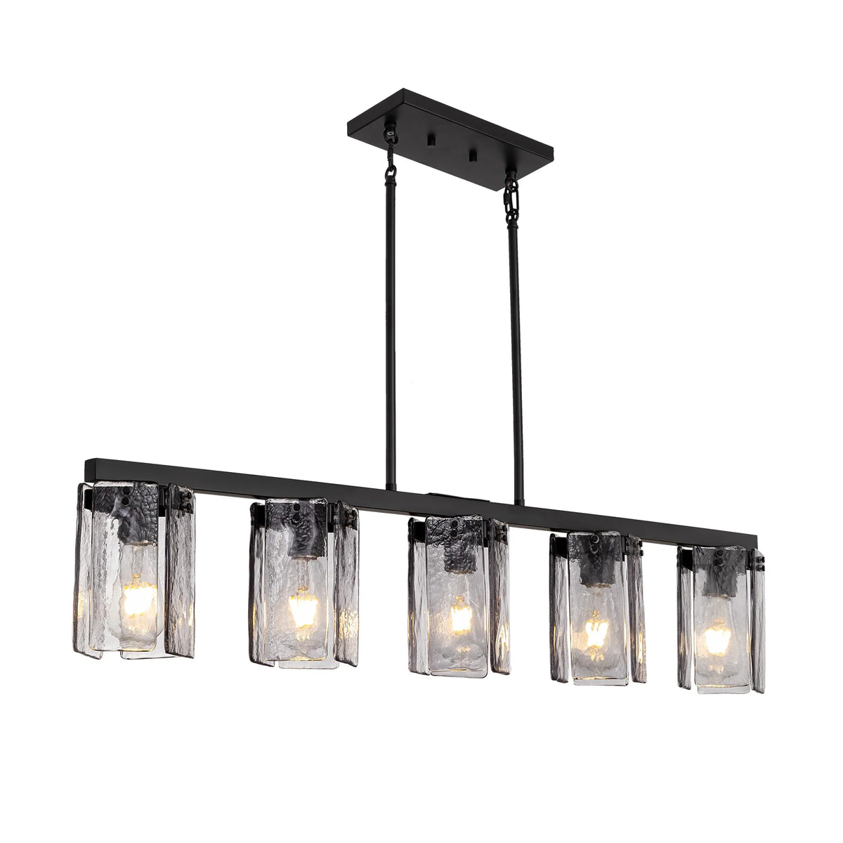 minimalist-smoked-glass-linear-chandelier-Carra Home-lighting