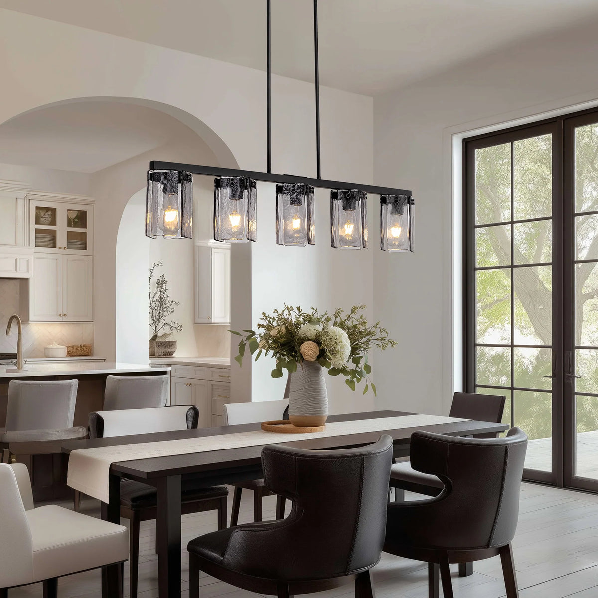 minimalist-smoked-glass-linear-chandelier-Carra Home-lighting