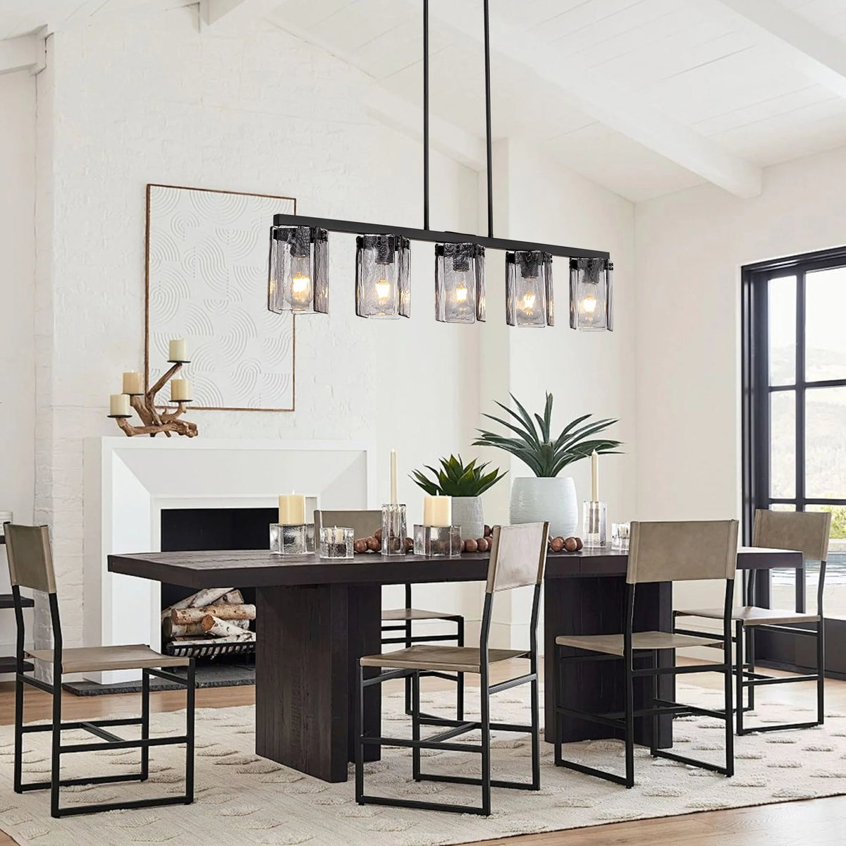 minimalist-smoked-glass-linear-chandelier-Carra Home-lighting