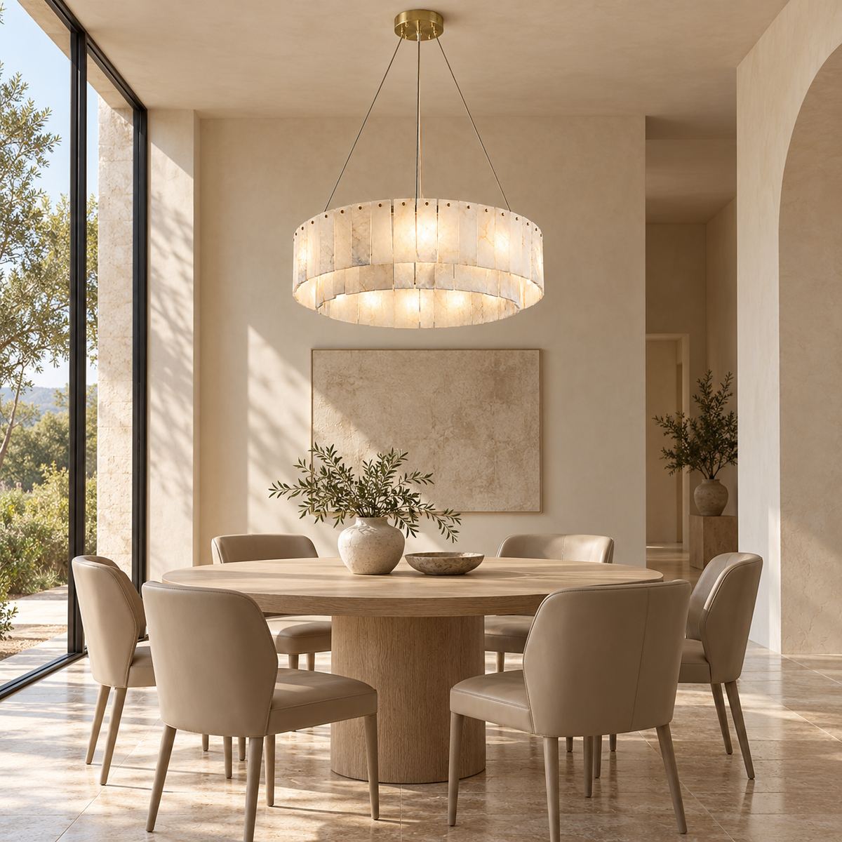 Modern Marble Alabaster Chandelier gold 80cm dining room | CARRA HOME