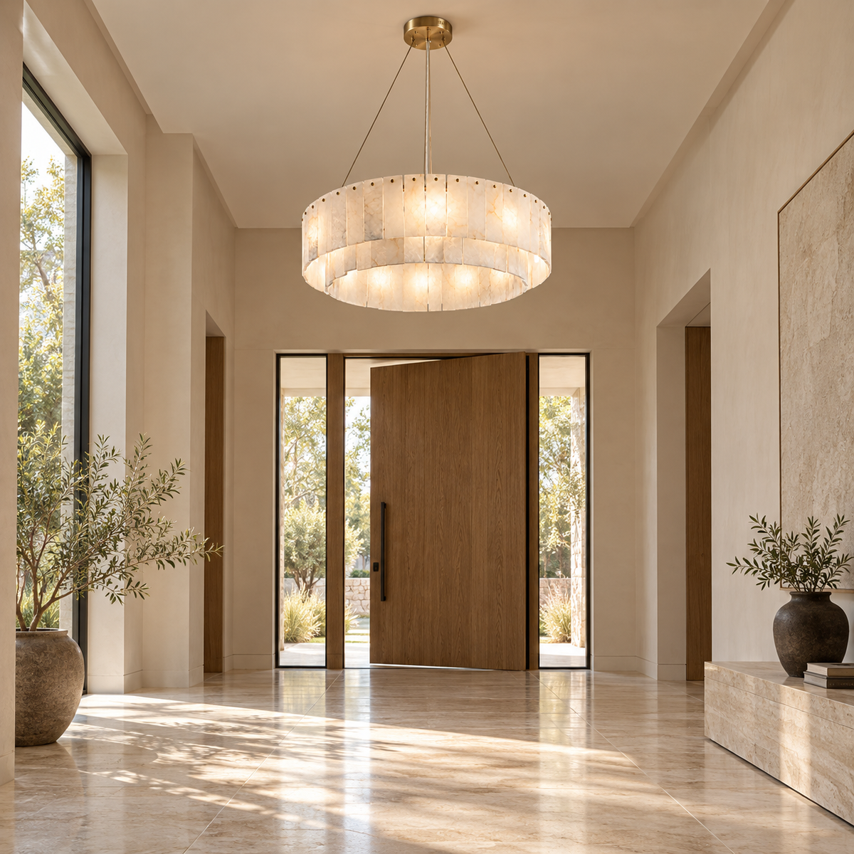 Modern Marble Alabaster Chandelier gold 80cm foyer | CARRA HOME