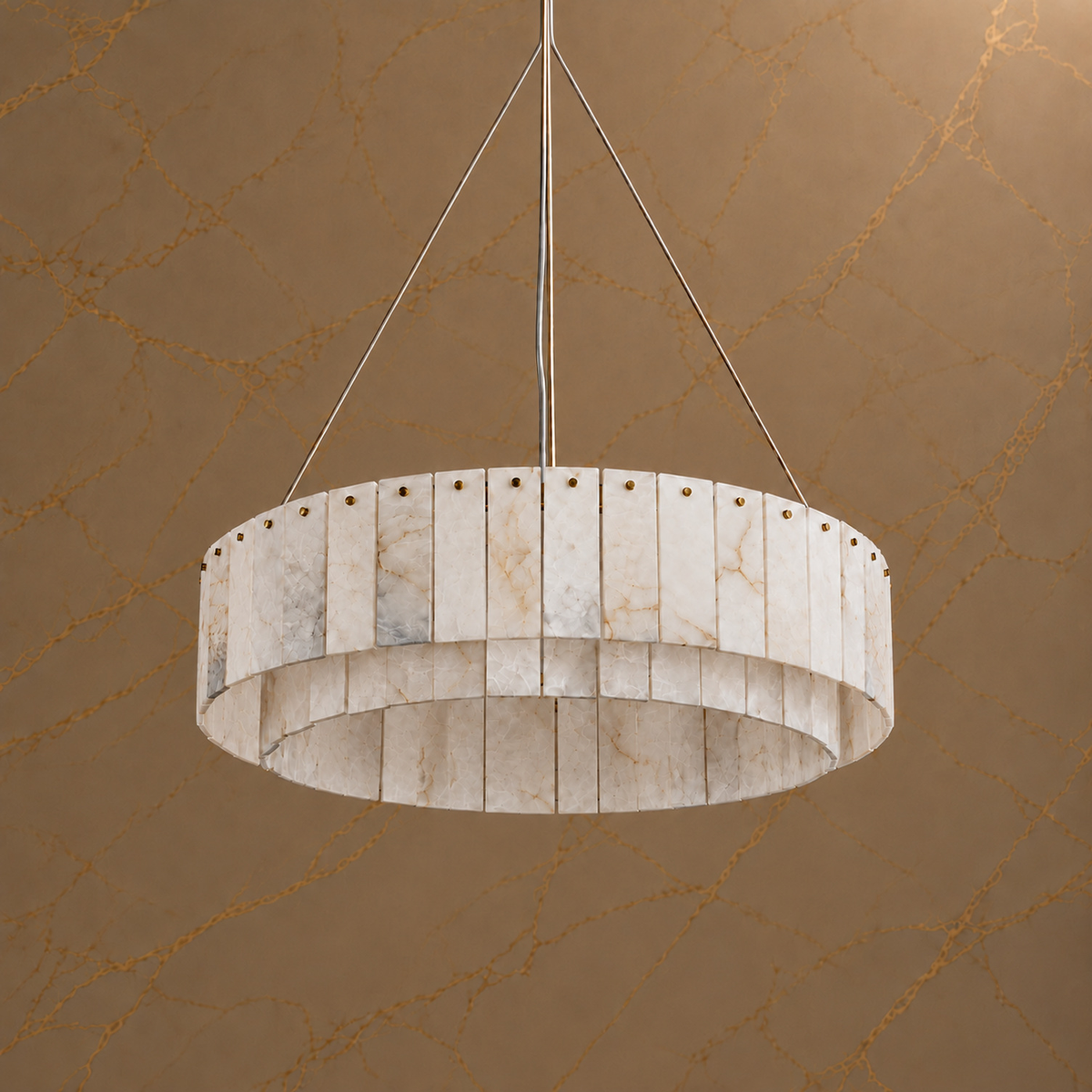 Modern Marble Alabaster Chandelier gold 80cm catalog light off | CARRA HOME