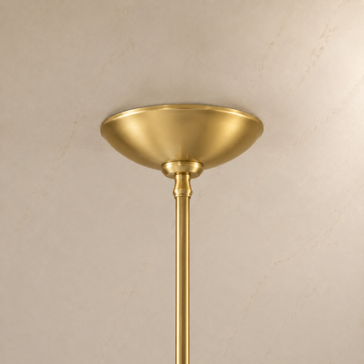 Murana Glass Petal Cluster Chandelier in gold ceiling canopy detail