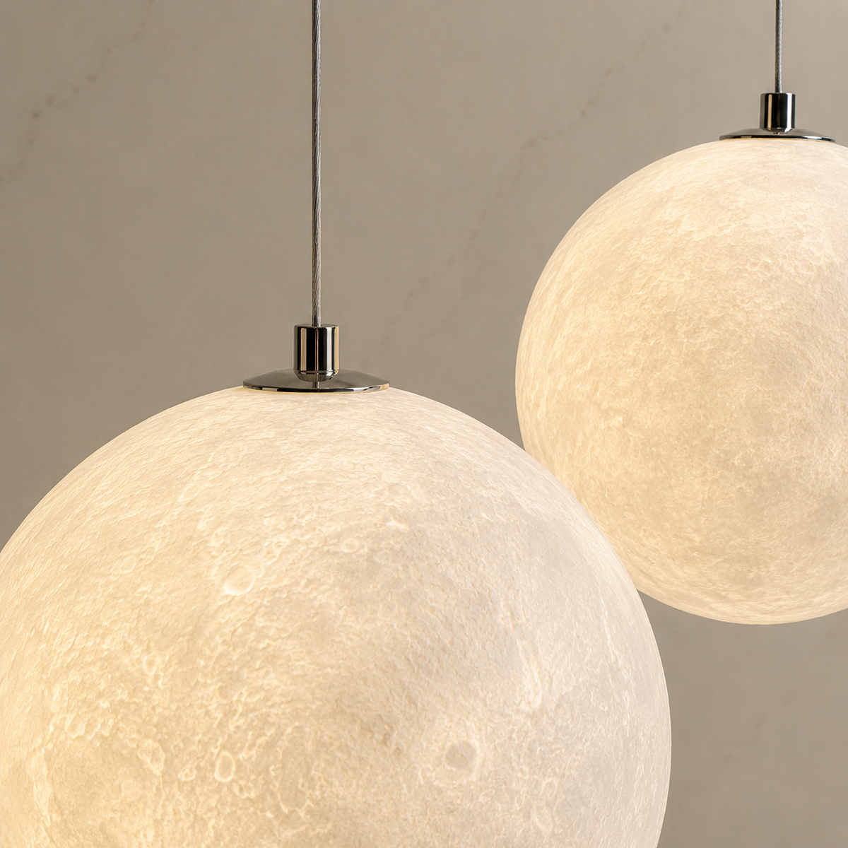 Nami glass sphere staircase chandelier body detail