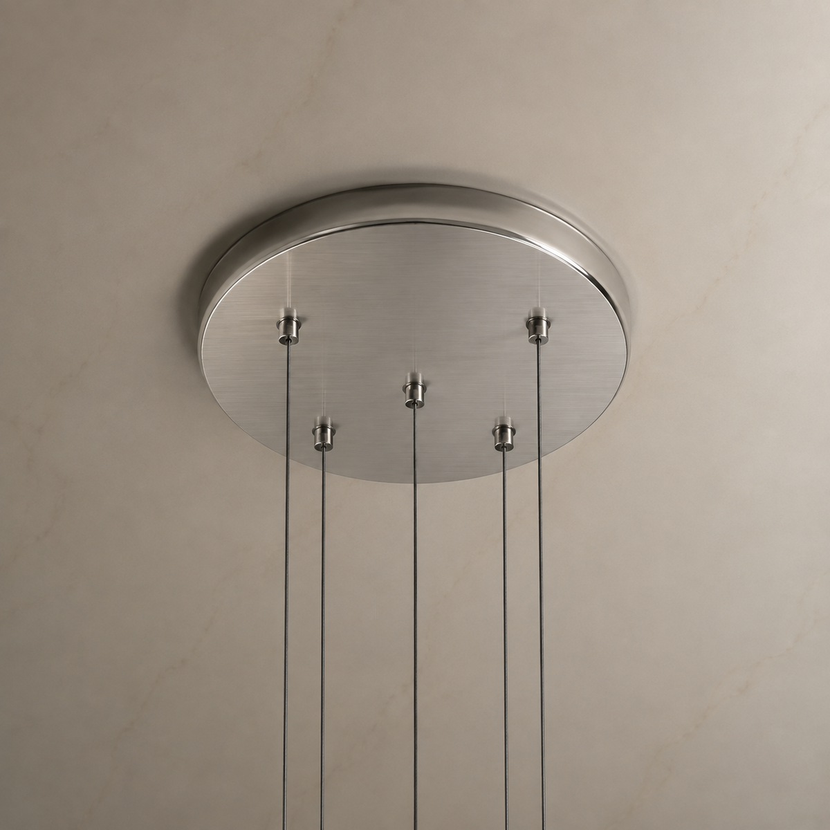 Nami glass sphere staircase chandelier ceiling canopy detail