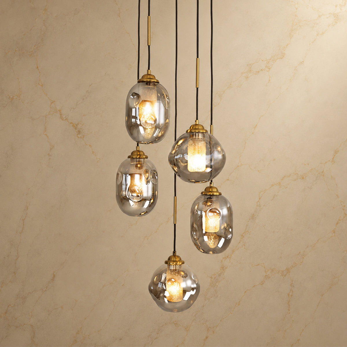 Nova Lava Glass Cascading Chandelier