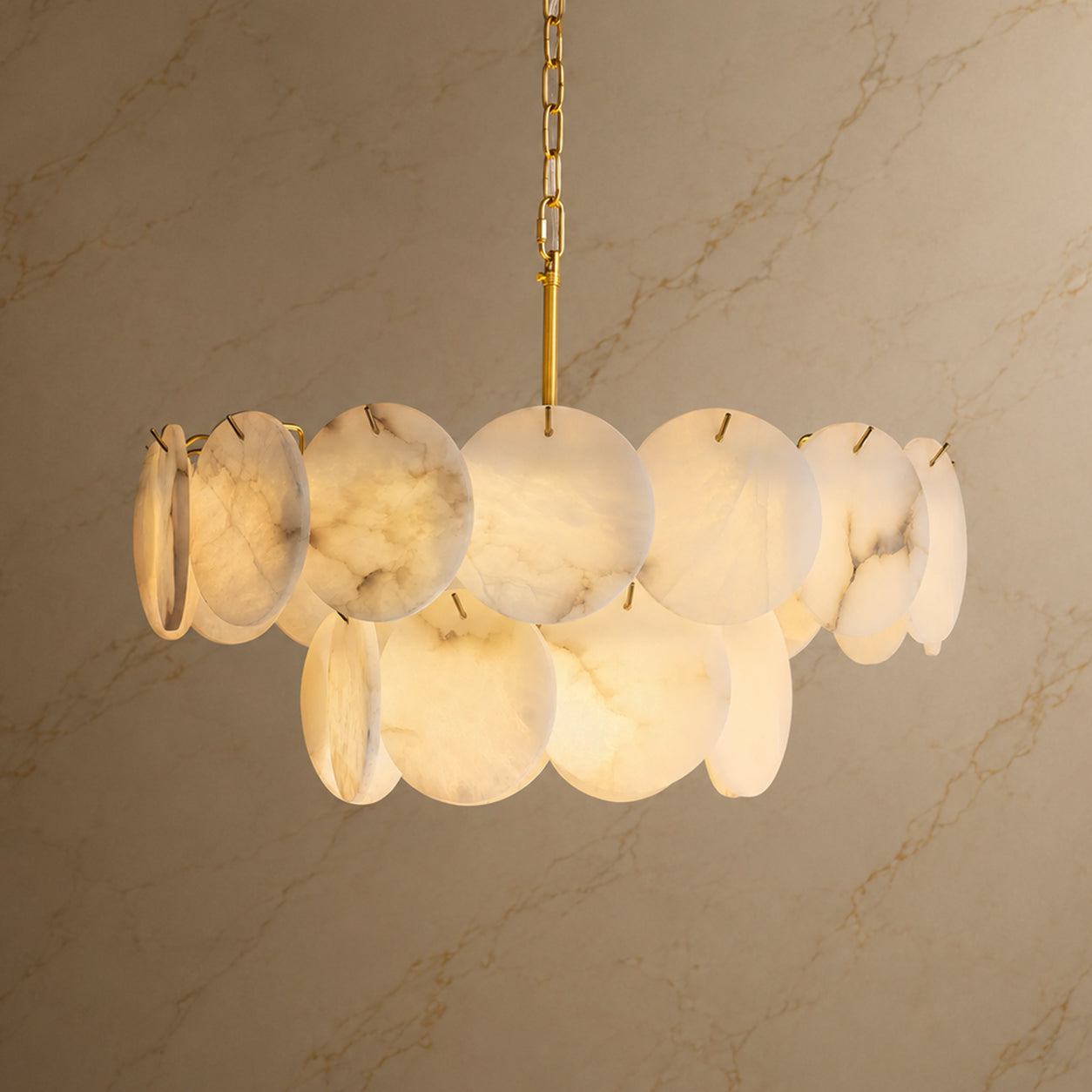 Orlisse Alabaster Double-Tier Chandelier