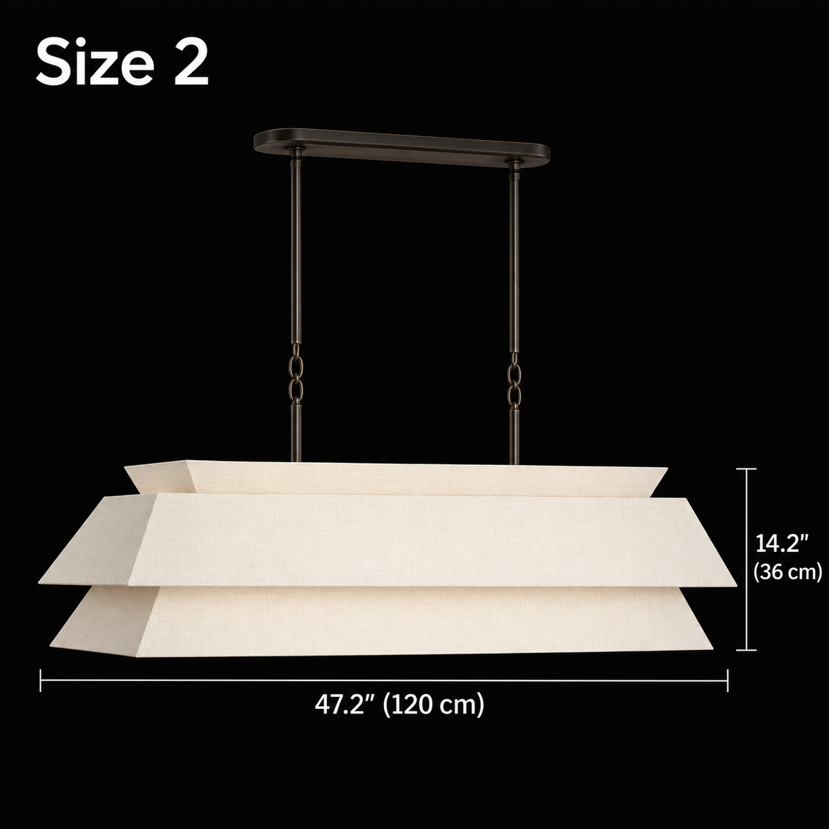 Ainsley Bronze chandelier Size 2, 120 cm body length and 36 cm body height | CARRA HOME