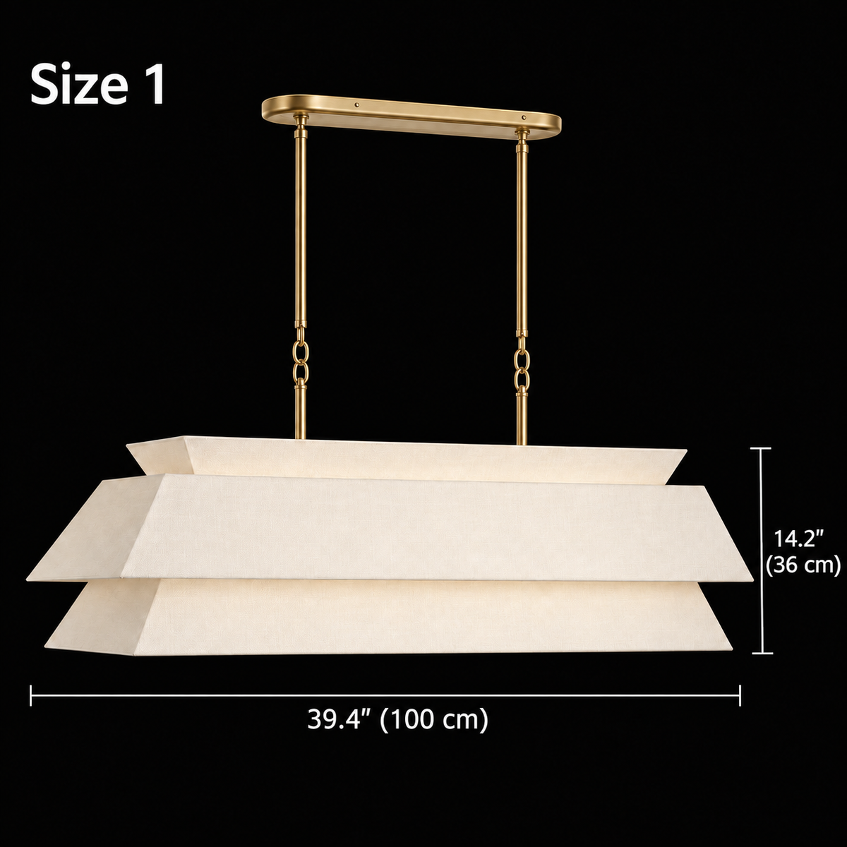 Ainsley Gold chandelier Size 1, 100 cm body length and 36 cm body height | CARRA HOME
