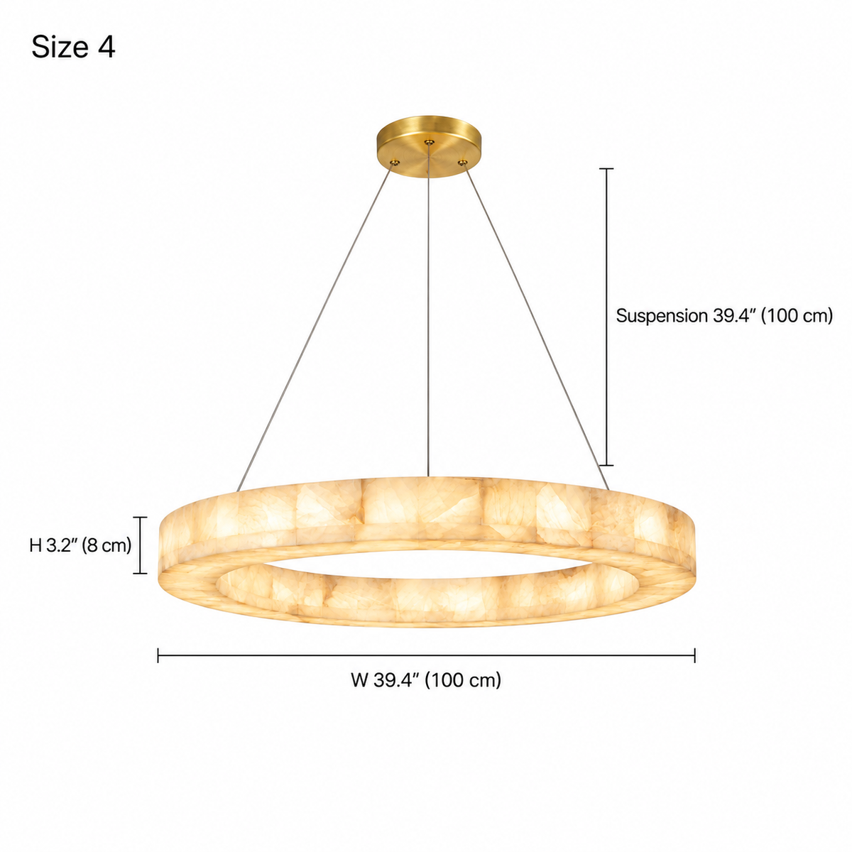 size aveline alabaster ring chandelier gold 100cm dimensions