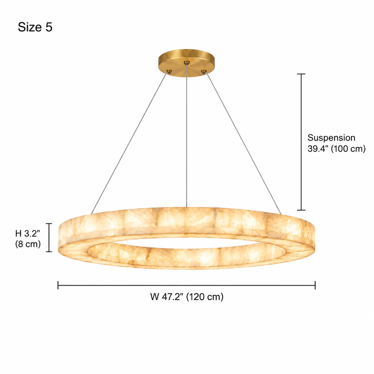 size aveline alabaster ring chandelier gold 120cm dimensions