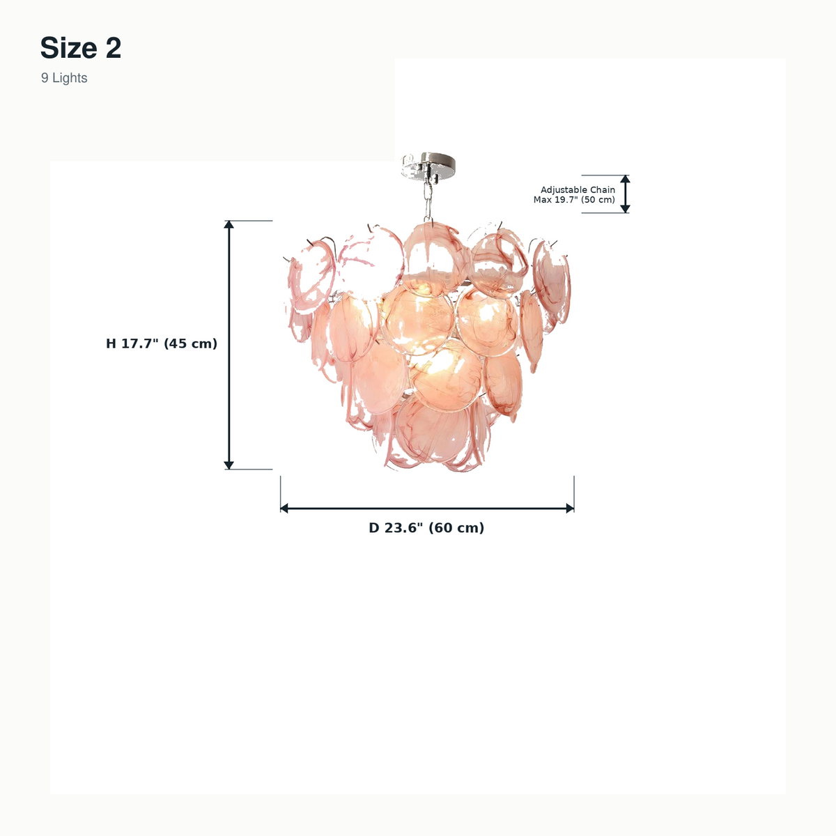 size blush glass disc cluster chandelier 60x45cm
