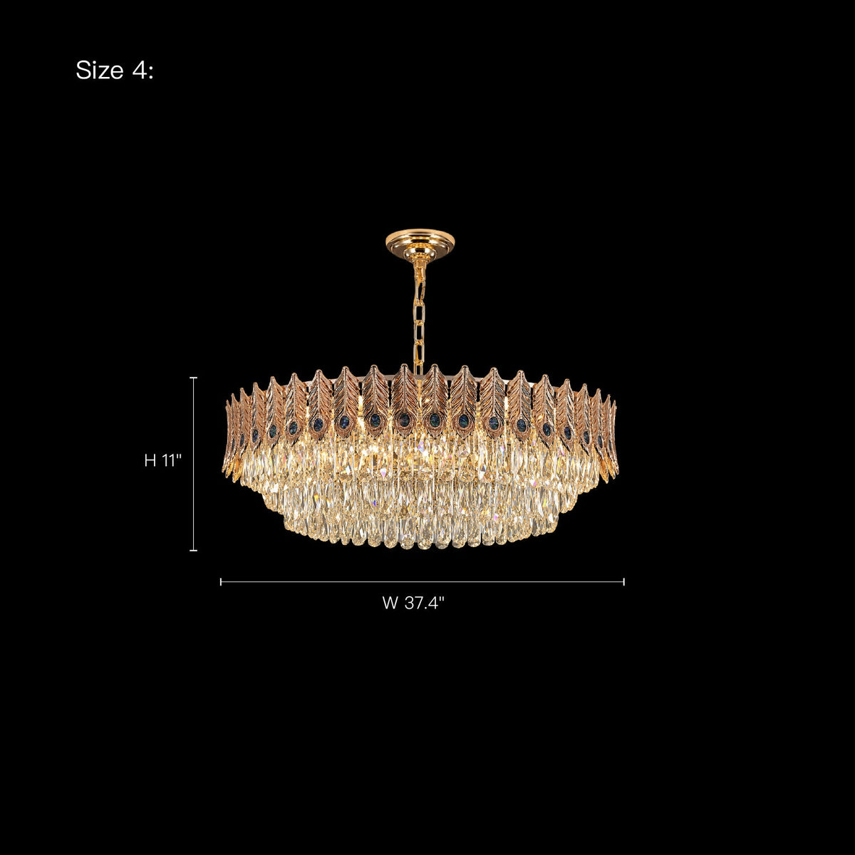 size-four-lunavia-modern-luxury-gold-crystal-leaf-ring-chandelier-Carra Home-lighting