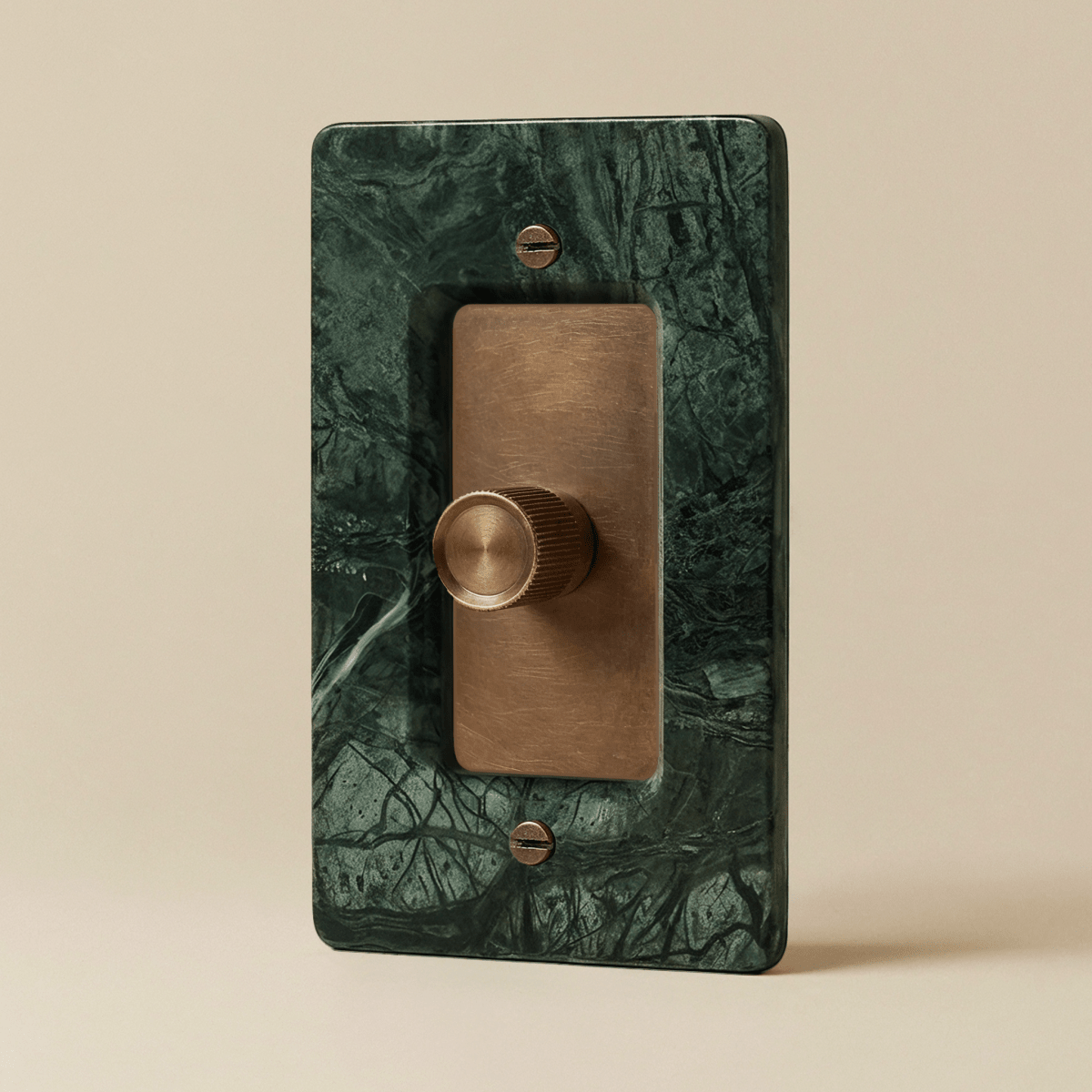 Stone Rotary Dimmer Switch, Guatemala Green Vintage Brass 1 Gang product view | CARRA HOME