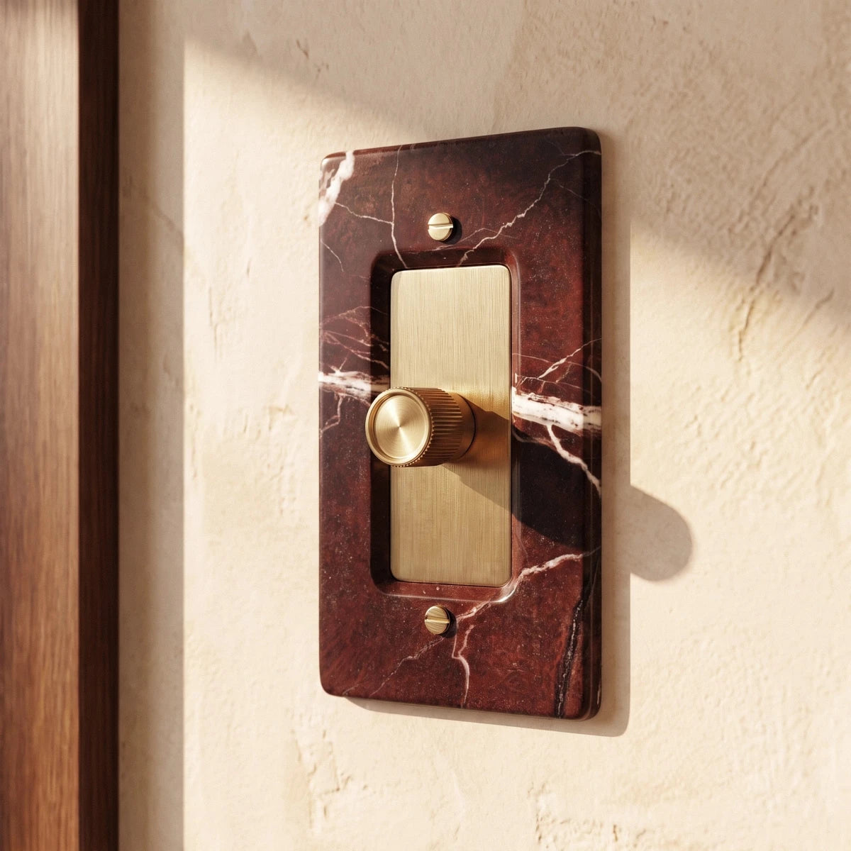 Stone Rotary Dimmer Switch installed in an interior, view 21 | CARRA HOME