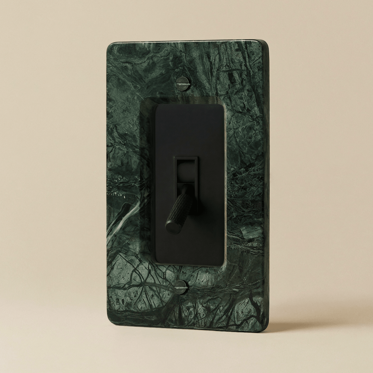 Stone Toggle Switch, Guatemala Green Night Black 1 Gang product view | CARRA HOME