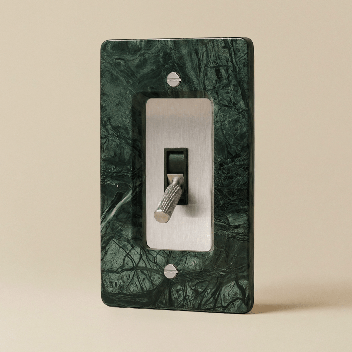 Stone Toggle Switch, Guatemala Green Stainless Steel 1 Gang product view | CARRA HOME
