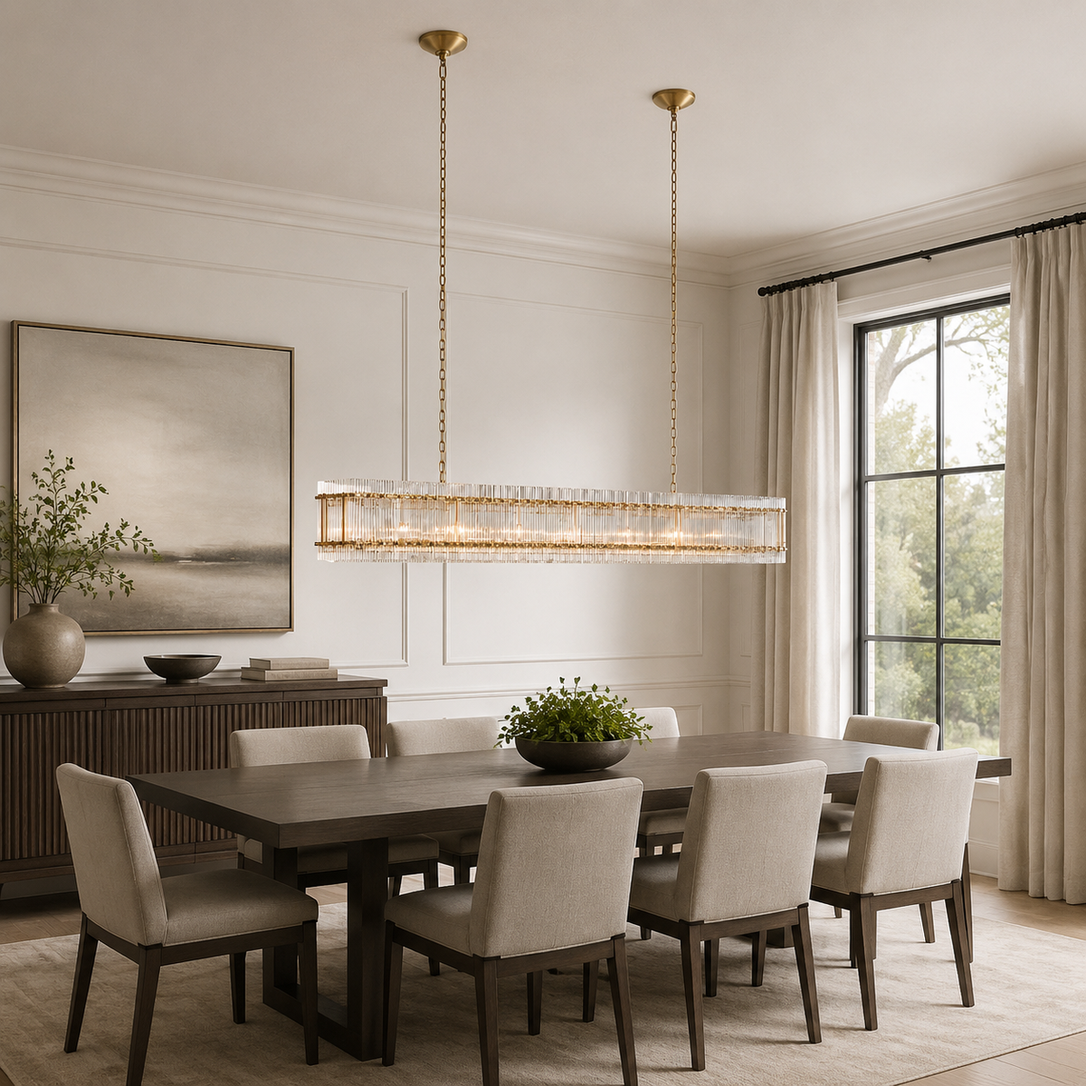 Sun Merca Crystal Rectangular Chandelier 7