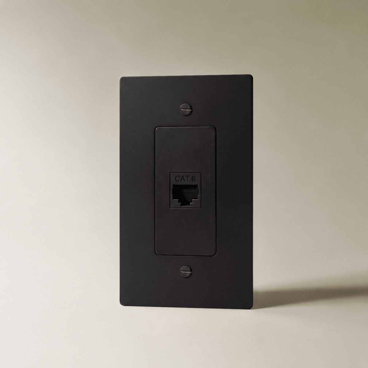The Brass Ethernet Socket (RJ45) (1-Gang) — Night Black, 1 Gang, Ethernet | CARRA HOME