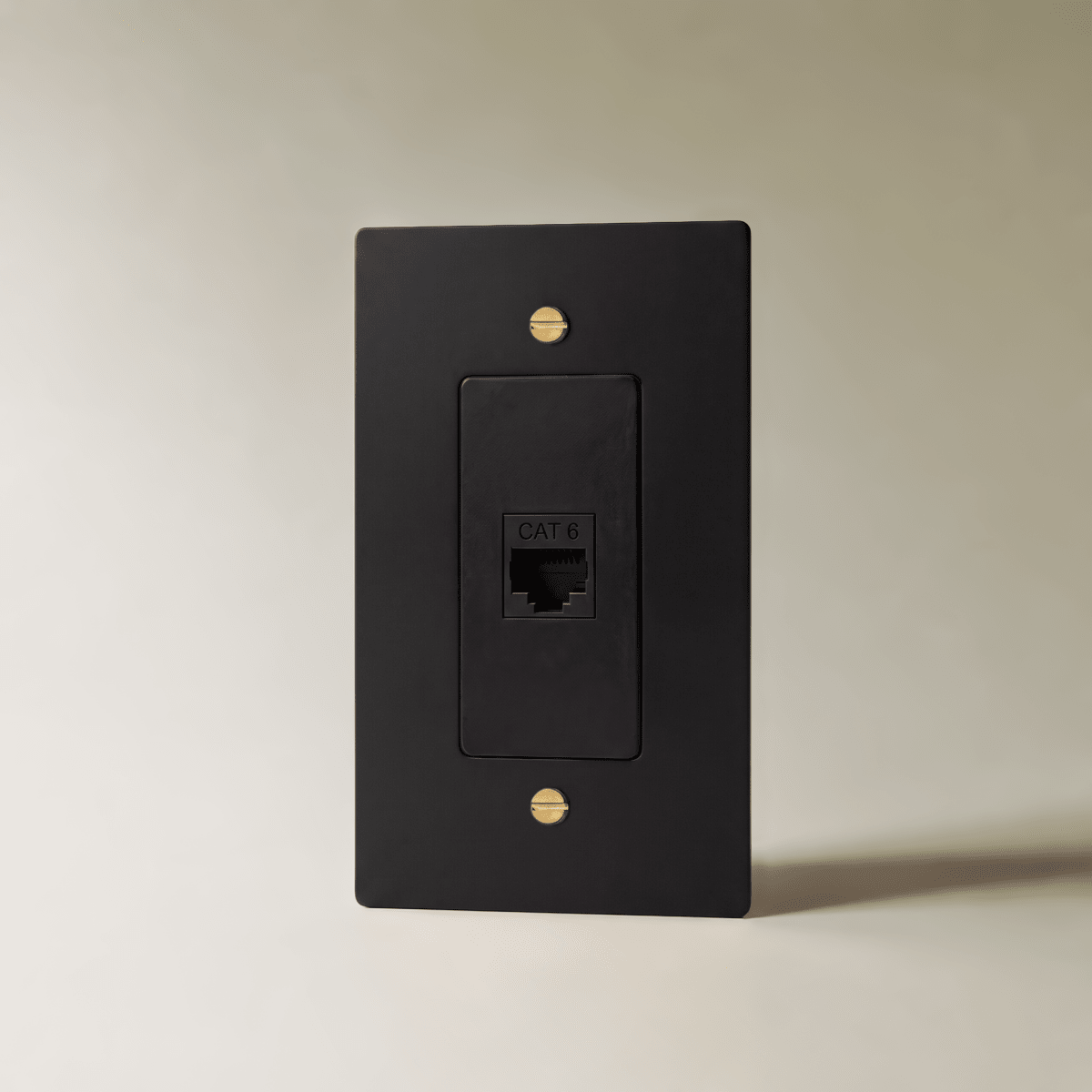 The Brass Ethernet Socket (RJ45) (1-Gang) — Night Black with Brass, 1 Gang, Ethernet | CARRA HOME