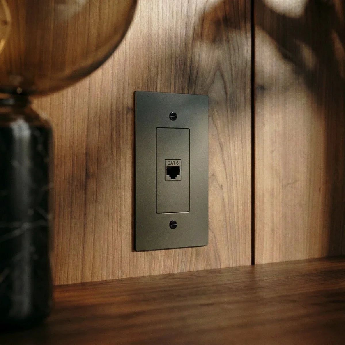 The Brass Ethernet Socket (RJ45) (1-Gang) — socket installation close-up | CARRA HOME