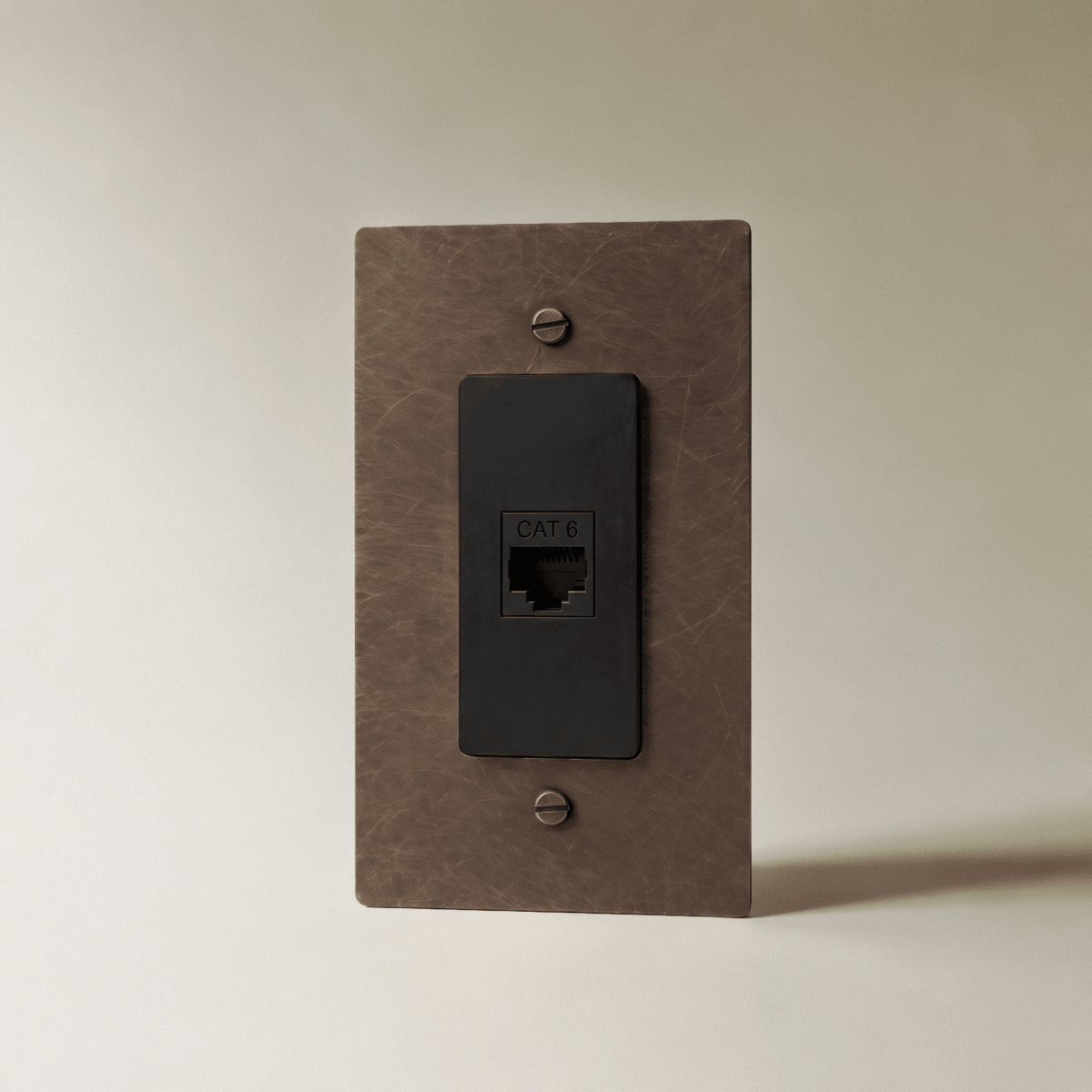 The Brass Ethernet Socket (RJ45) (1-Gang) — Vintage Brass with Patina, 1 Gang, Ethernet | CARRA HOME