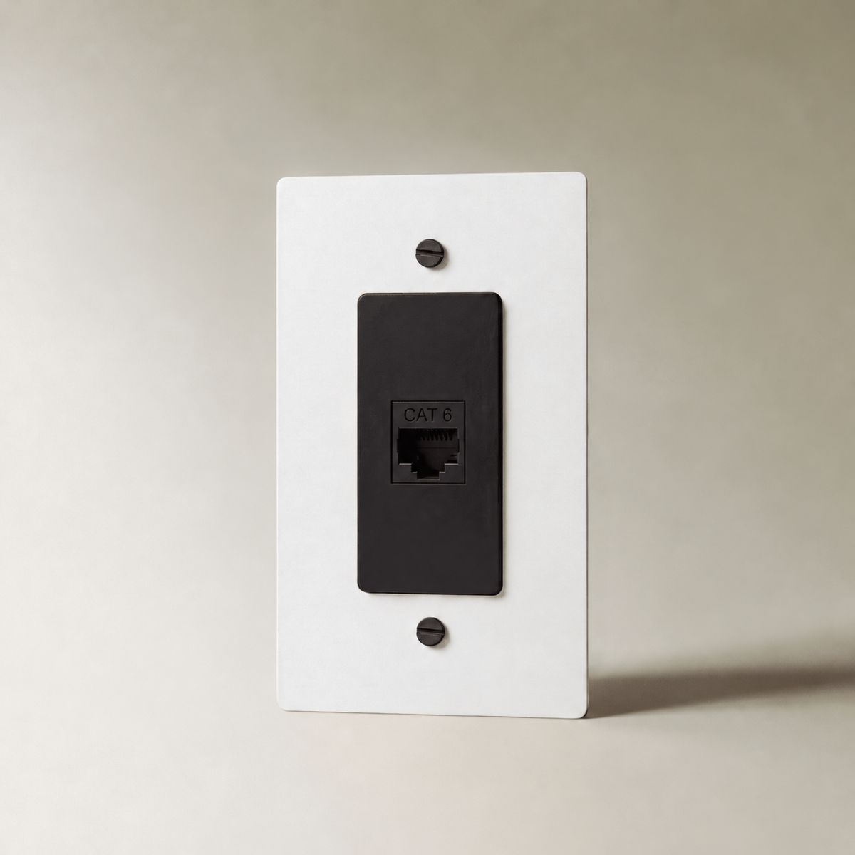 The Brass Ethernet Socket (RJ45) (1-Gang) — White with Black, 1 Gang | CARRA HOME