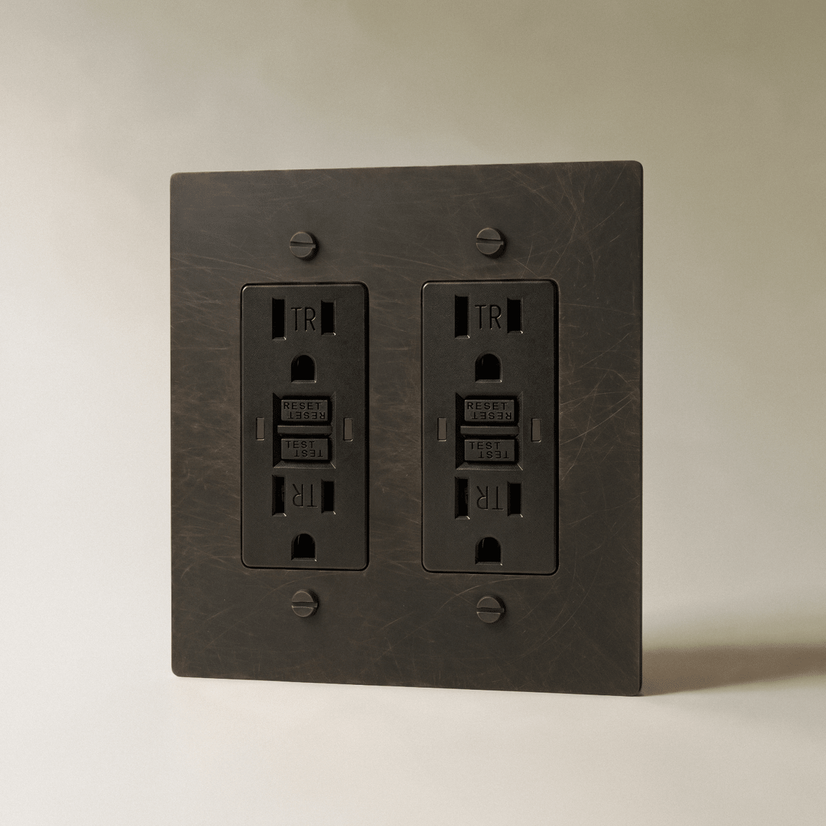 The Brass Outlet (1 to 4 Gang) — Bronze With Patina, 2 Gang, GFCI | CARRA HOME