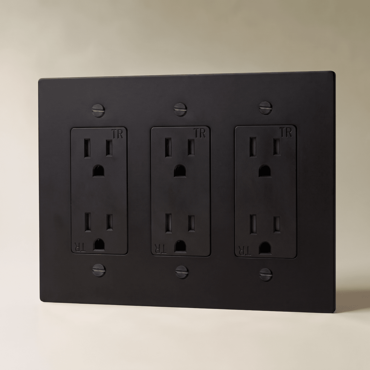 The Brass Outlet (1 to 4 Gang) — Night Black, 3 Gang, Standard | CARRA HOME