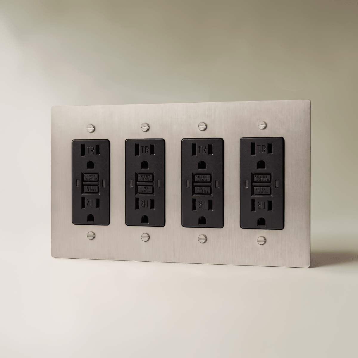The Brass Outlet (1 to 4 Gang) — Stainless Steel, 4 Gang, GFCI | CARRA HOME