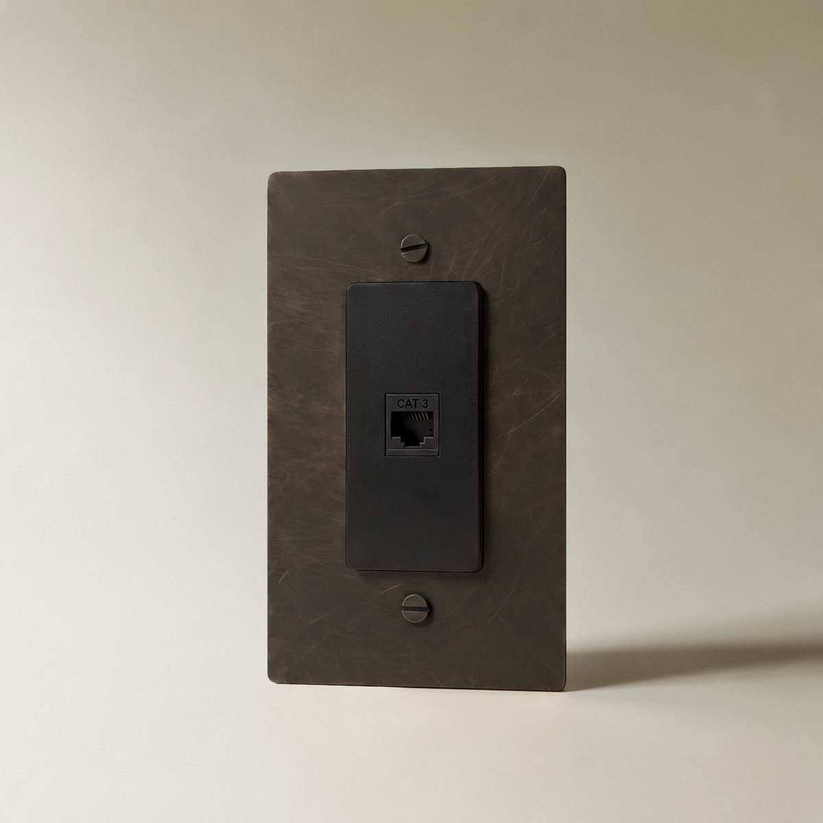 The Brass Telephone Socket (RJ11) (1-Gang) — Bronze With Patina, 1 Gang, Telephone | CARRA HOME