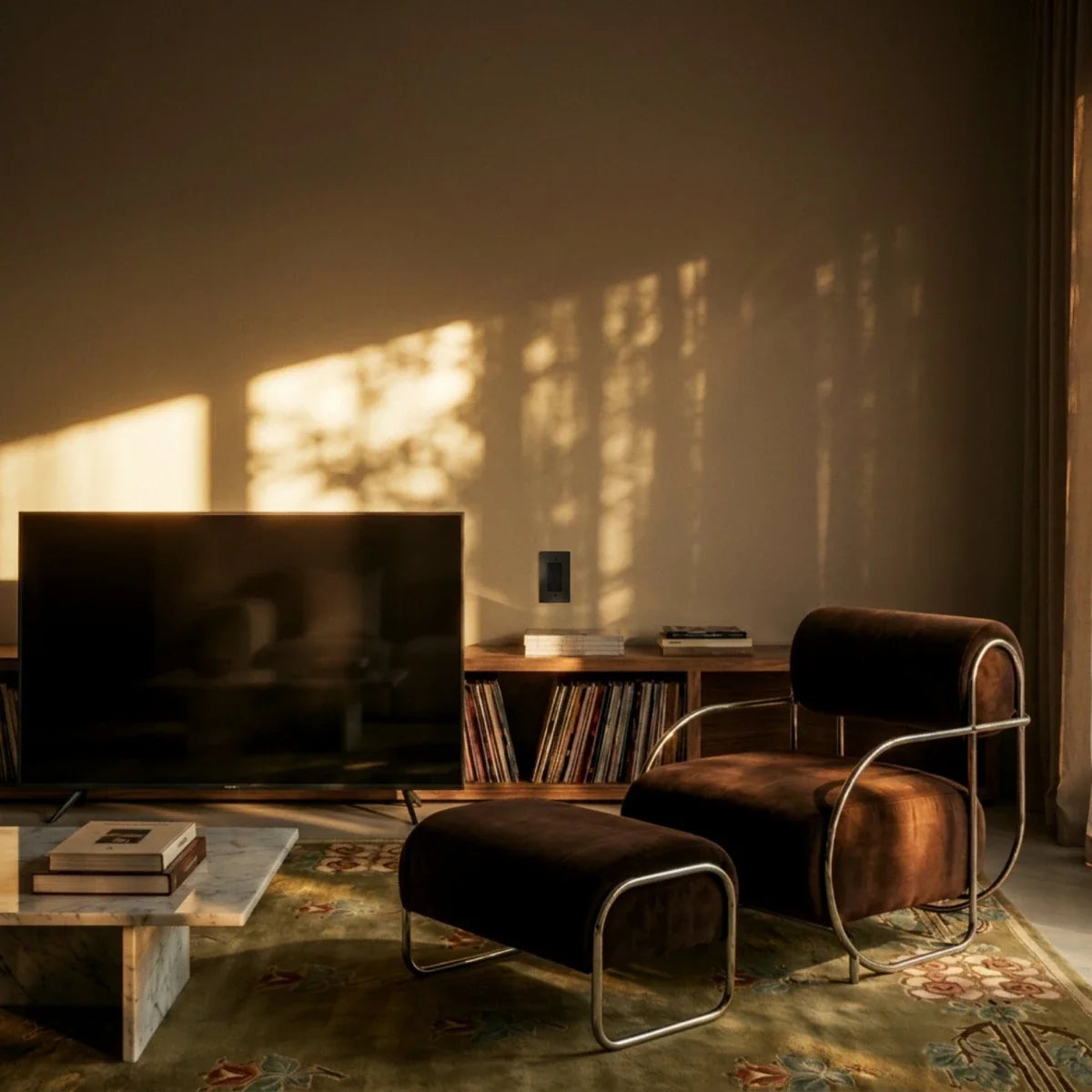 The Brass TV Socket (1-Gang) — socket in a second room interior | CARRA HOME