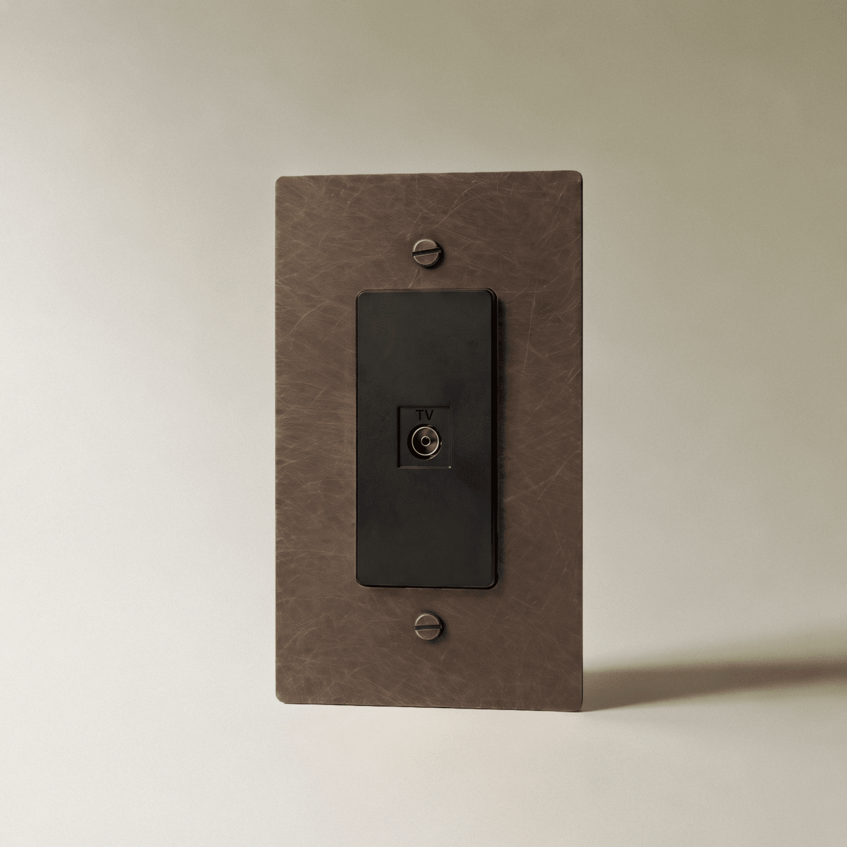 The Brass TV Socket (1-Gang) — Vintage Brass with Patina, 1 Gang, TV | CARRA HOME