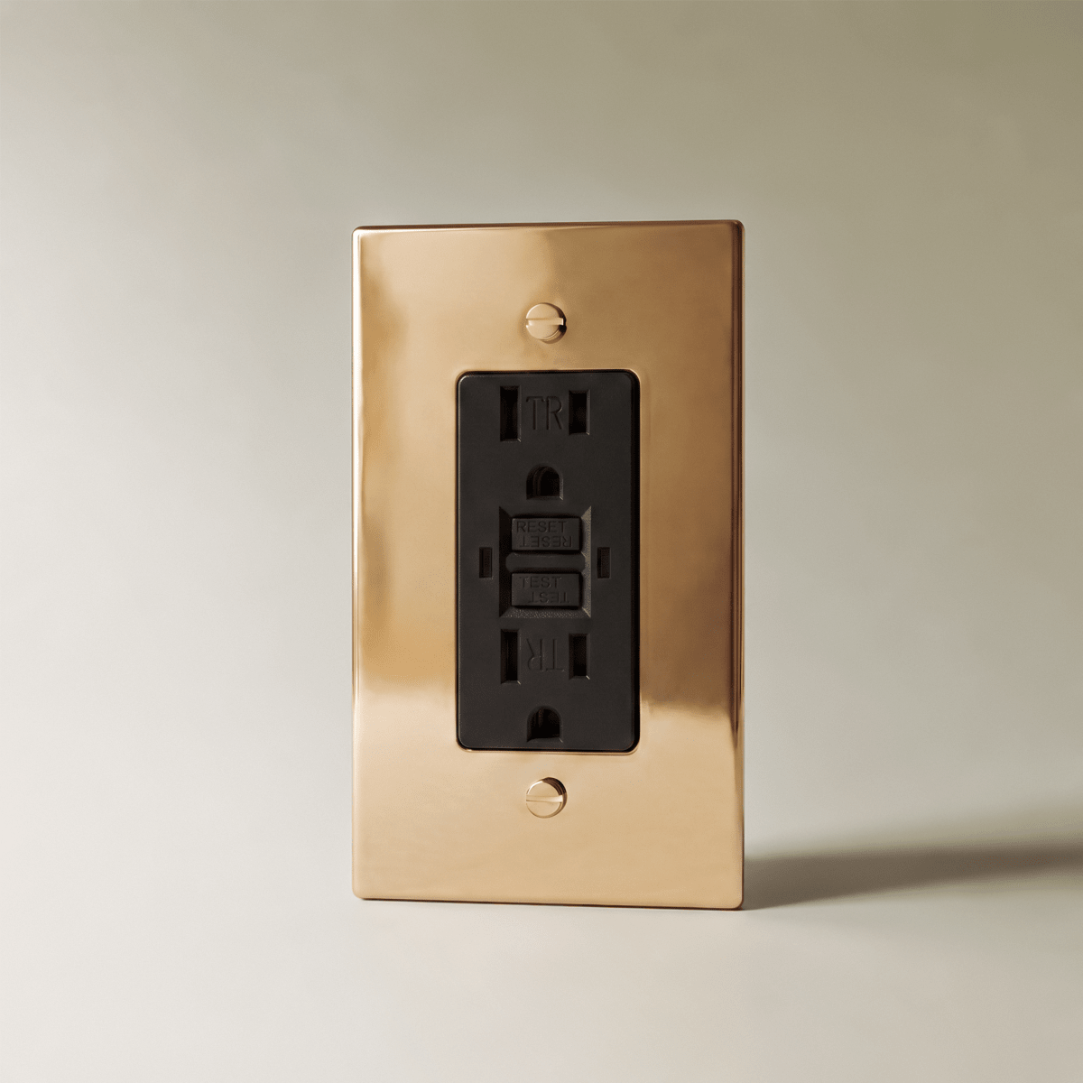 The Polished Brass Outlet — Black, 1 Gang, GFCI | CARRA HOME