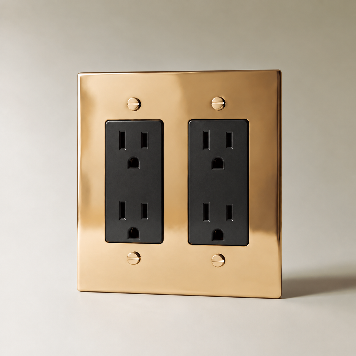 The Polished Brass Outlet — black Standard outlets, 2 Gang | CARRA HOME