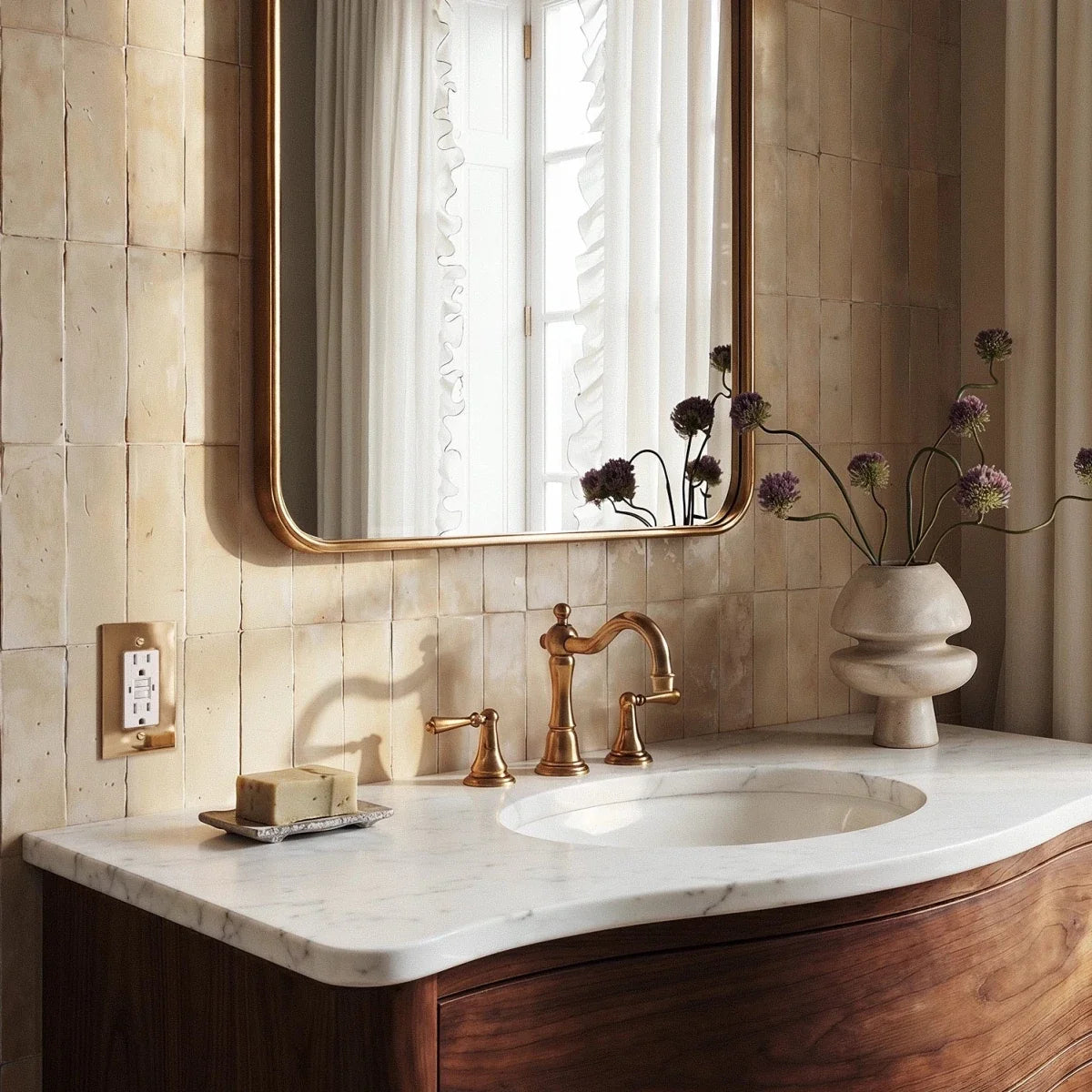 The Polished Brass Outlet — polished brass outlet in a bathroom | CARRA HOME
