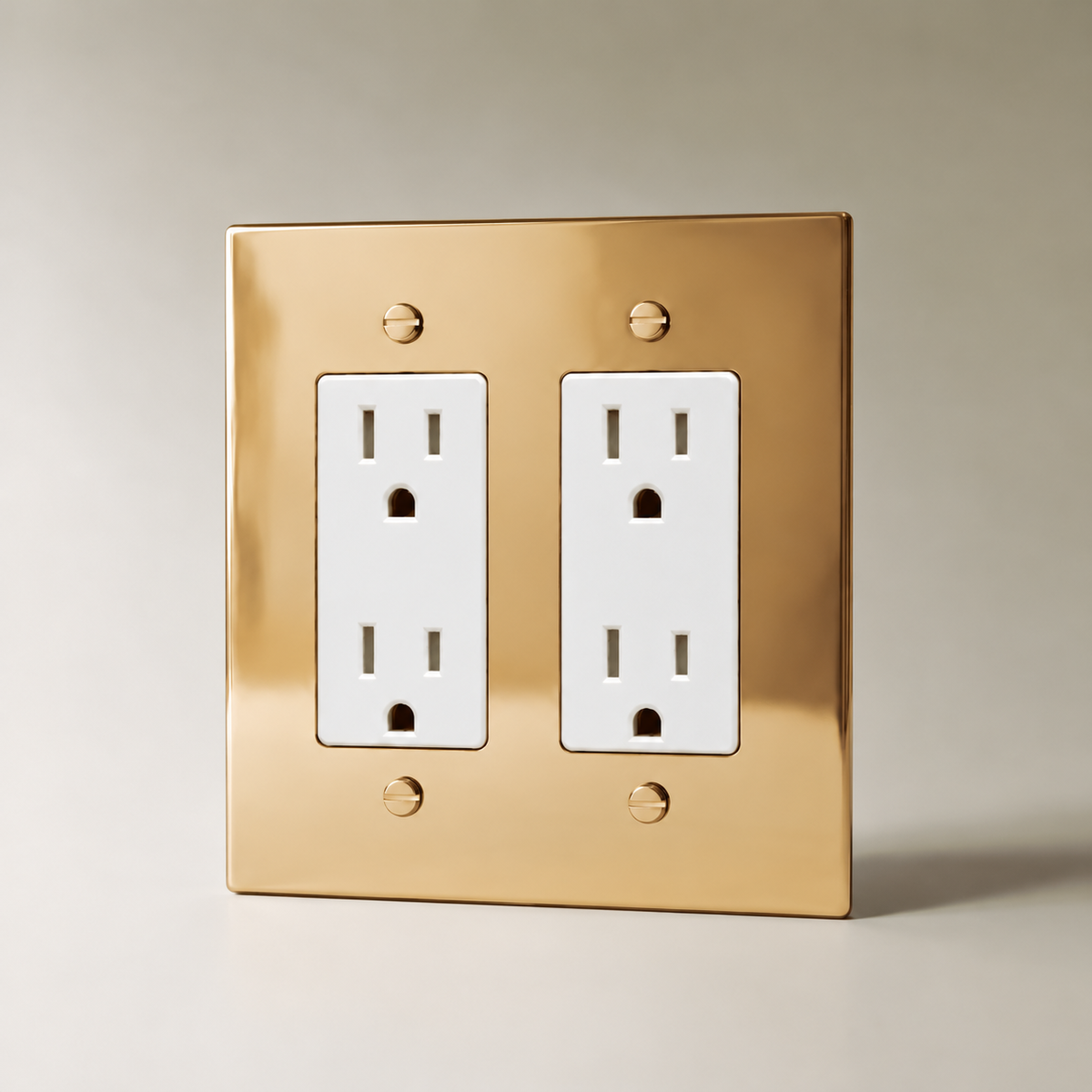 The Polished Brass Outlet — white Standard outlets, 2 Gang | CARRA HOME