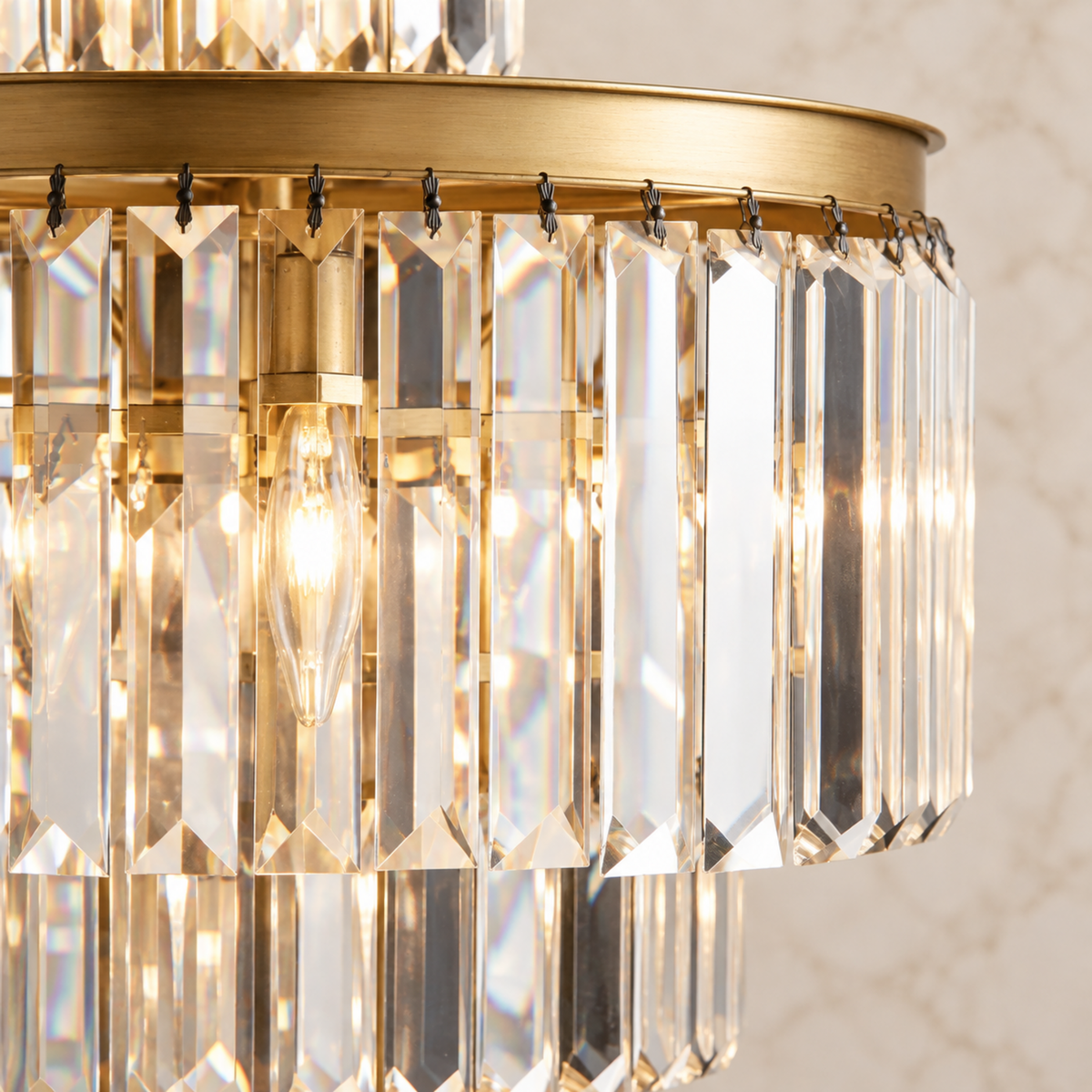 tiered k9 crystal chandelier size 3 gold body detail